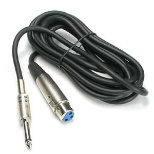6Ft XLR 3P Female to 1/4" Mono Microphone Cable