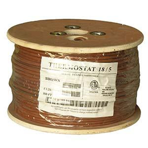 500Ft 18/5 Unshielded CMR Thermostat Cable Solid Copper PVC