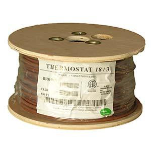 500Ft 18/3 Unshielded CMR Thermostat Cable Solid Copper PVC