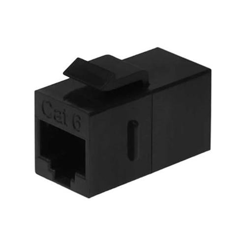 Cat 6 Inline Coupler w/Keystone Latch Black