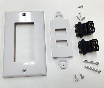 2 Port Decor HDMI Wall Plate, 90 Degree