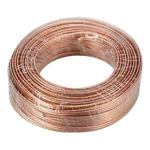 500Ft 14AWG/2 Polarized Speaker Wire Coil CCA Clear Jacket