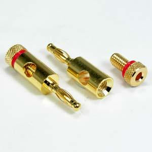 Banana Plug Gold Plated Metal Plug, Red