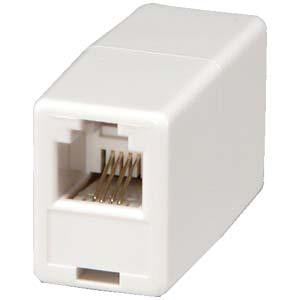 RJ11 Modular Inline Coupler Reverse, White