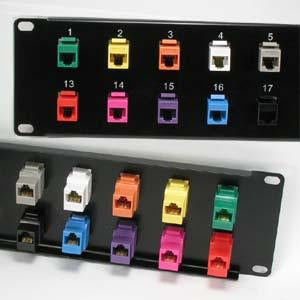 Cat.5E Inline Coupler w/Keystone Latch Red