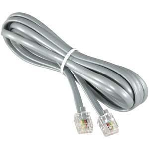 7Ft RJ11 (4C) Modular Telephone Cable Straight