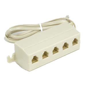 5Port Surface Mount Jack with 3Ft Wire, Ivory